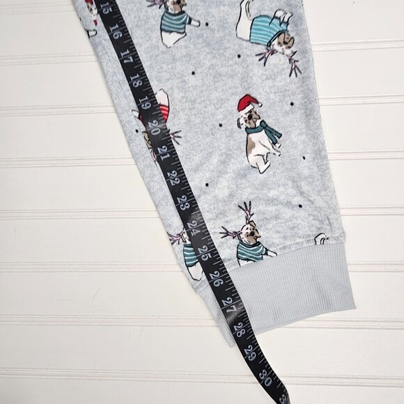 Jaclyn Grey Holiday Puppy Print Cloud Soft Pajama Pants Women's Size L NWT - Picture 11 of 11